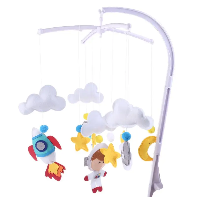 

Комплекты для малышей с рисунком тучки и звезды мобильный погремушки игрушки кровать Колокольчик музыка ветра Детская комната висит декор