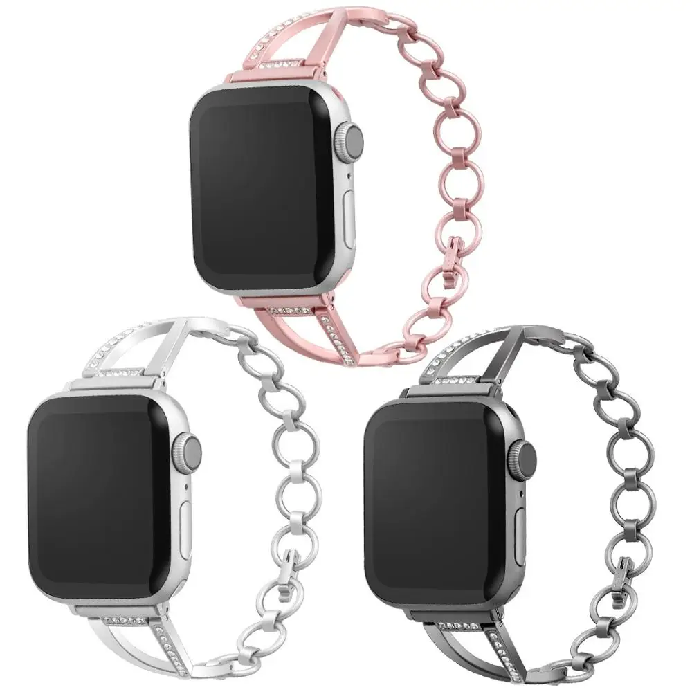 Винтажный ювелирный браслет цепочка для Apple Watch 44 мм 40 ремешок iWatch серии 5 4 3 2 1 38 42