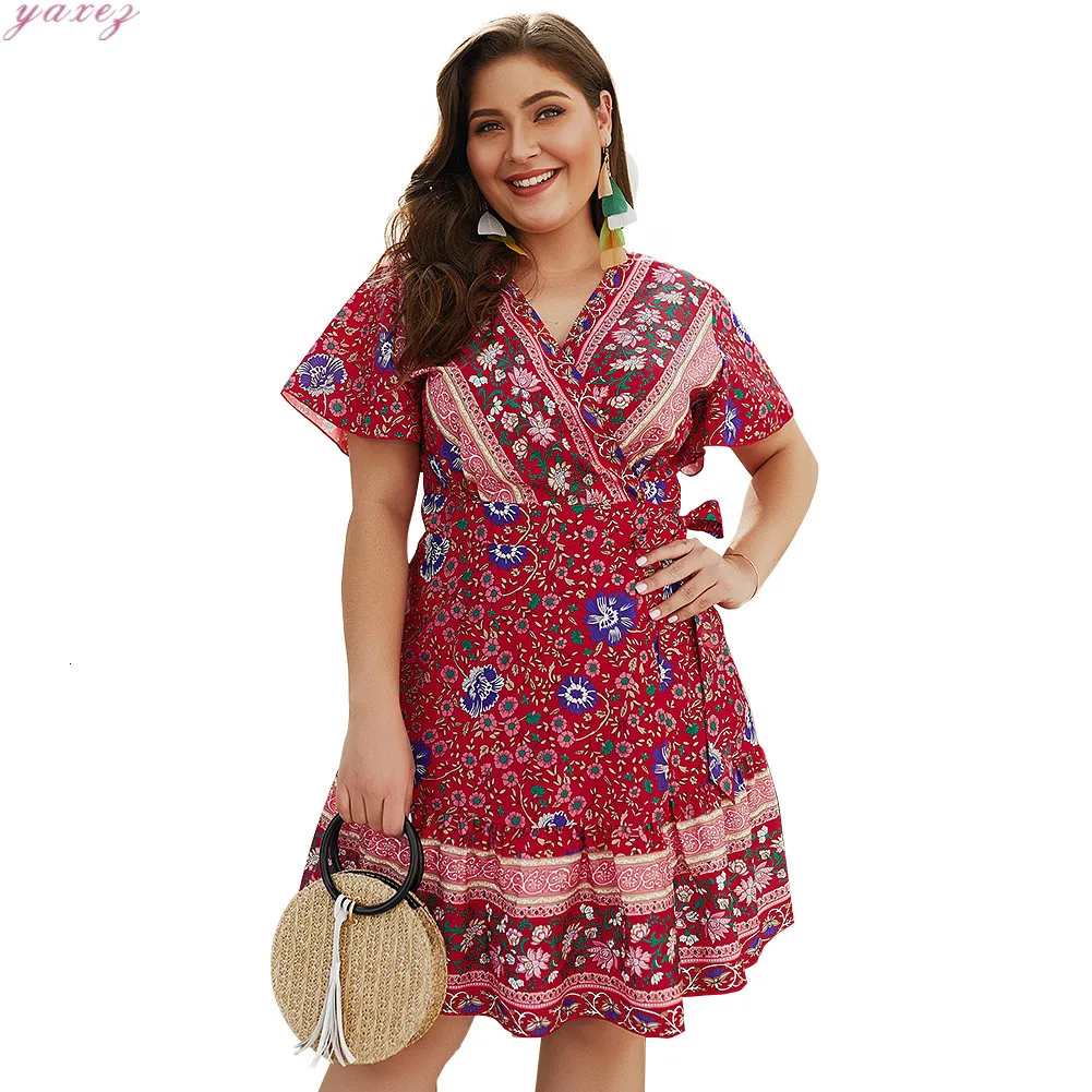 Plus Size Women Summer Dress High Waist Female Floral Printed V Neck Loose Mini Dress Holiday Casual Beach Blue Colors Dress 
Plus Size Women Summer Dress High Waist Female Floral Printed V Neck Loose Mini Dress Holiday Casual Beach Blue Colors Dress