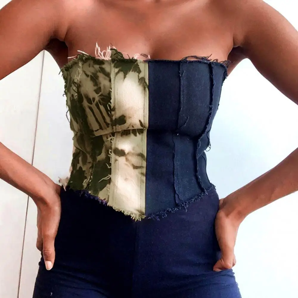 70% Dropshipping!Sexy Women Tube TTop Tie-dye Patchwork Denim Corset Sleeveless Lace-up Top
70% Dropshipping!Sexy Women Tube TTop Tie-dye Patchwork Denim Corset Sleeveless Lace-up Top