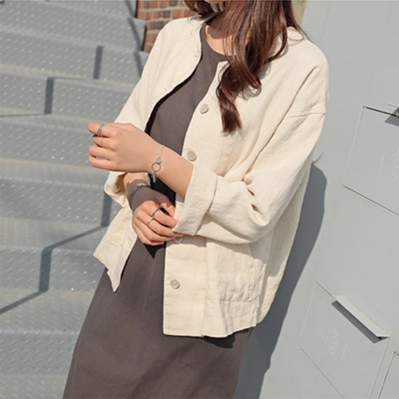 2022new New 2021 Summer Fall Women's Jacket Fashionable Casual Loose Pockets Outerwear Short Cotton and Linen Tops JK8109
2022new New 2021 Summer Fall Women's Jacket Fashionable Casual Loose Pockets Outerwear Short Cotton and Linen Tops JK8109