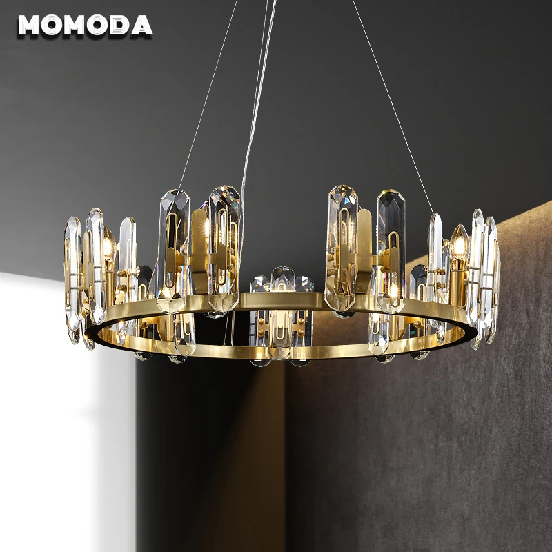 Contemporary Crystal Chandeliers Golden Lighting Luxury Brass LED Hanging Lamp for Living Room Bedroom Loft Villa Light Fixtures
Contemporary Crystal Chandeliers Golden Lighting Luxury Brass LED Hanging Lamp for Living Room Bedroom Loft Villa Light Fixtures