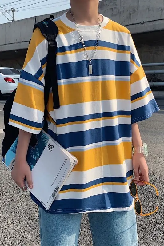 T-shirt 2021 Couple Summer New Korean Casual Loose Trend Striped Short Sleeve For Fashion Favourite Streetwear Best
T-shirt 2021 Couple Summer New Korean Casual Loose Trend Striped Short Sleeve For Fashion Favourite Streetwear Best