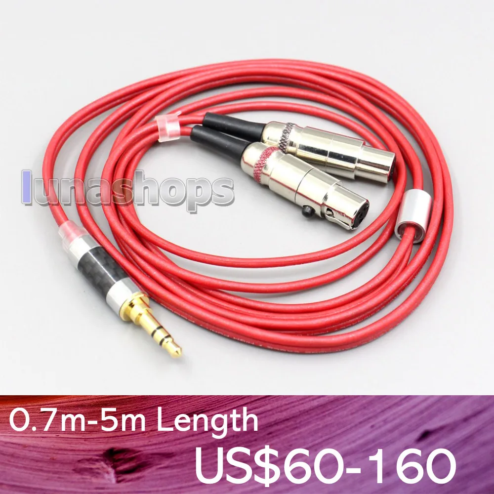 

LN006687 4.4mm XLR 2.5mm 3.5mm 99% Pure PCOCC Earphone Cable For HEDD Air Motion Transformer HEDDphone ONE