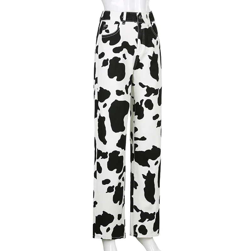 Sweetown Cow Print Y2K Baggy Jeans Woman High Waist Streetwear Cargo Pants Vintage Clothes Korean Fashion Denim Trousers Jean
Sweetown Cow Print Y2K Baggy Jeans Woman High Waist Streetwear Cargo Pants Vintage Clothes Korean Fashion Denim Trousers Jean