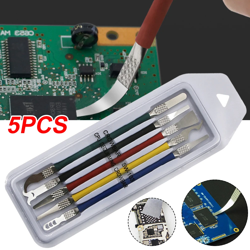 5 Pcs Metal CPU Prying Knife Double‑End Pry Opening Spudger Repair Tool Kit for Phone Tablet Laptop Motherboard Chip Disassembly
5 Pcs Metal CPU Prying Knife Double‑End Pry Opening Spudger Repair Tool Kit for Phone Tablet Laptop Motherboard Chip Disassembly