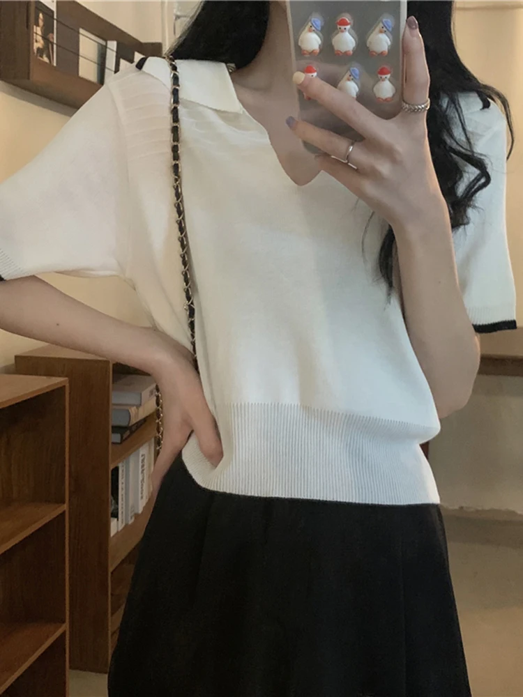 Sweet Crop Top Summer Clothes Fashionable Chic T-shirt Thin Section New 2021 Loose V-neck White Short Sleeve Tops for Women
Sweet Crop Top Summer Clothes Fashionable Chic T-shirt Thin Section New 2021 Loose V-neck White Short Sleeve Tops for Women