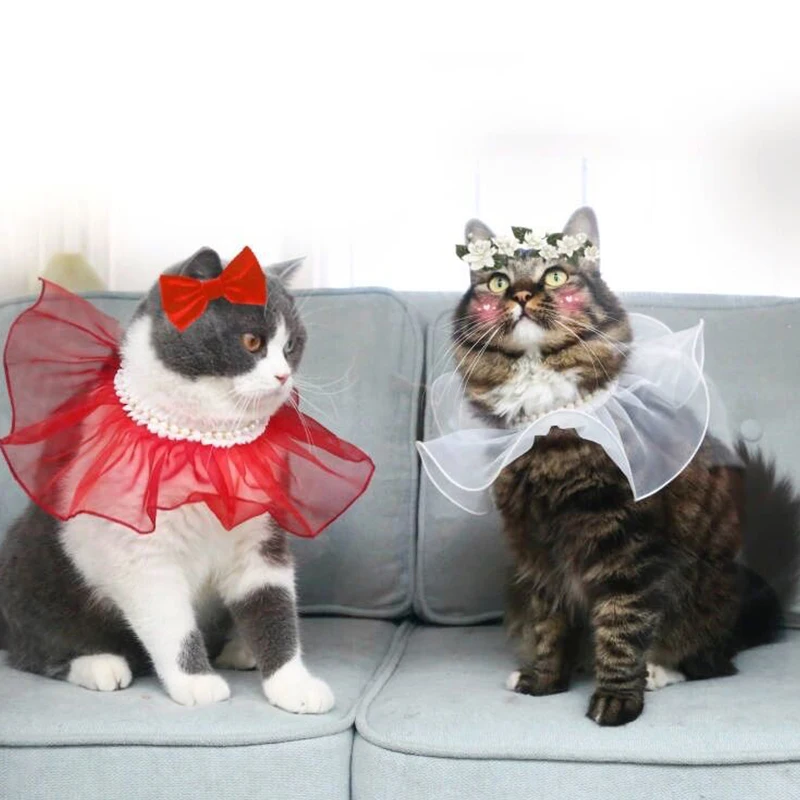 Lace Pearl Cat Collars Pet Necklace Scarf Dog Bib Lace Flower Bow Ribbon Adjustable Collar For Cats Princess Cat Accessories Hot
Lace Pearl Cat Collars Pet Necklace Scarf Dog Bib Lace Flower Bow Ribbon Adjustable Collar For Cats Princess Cat Accessories Hot