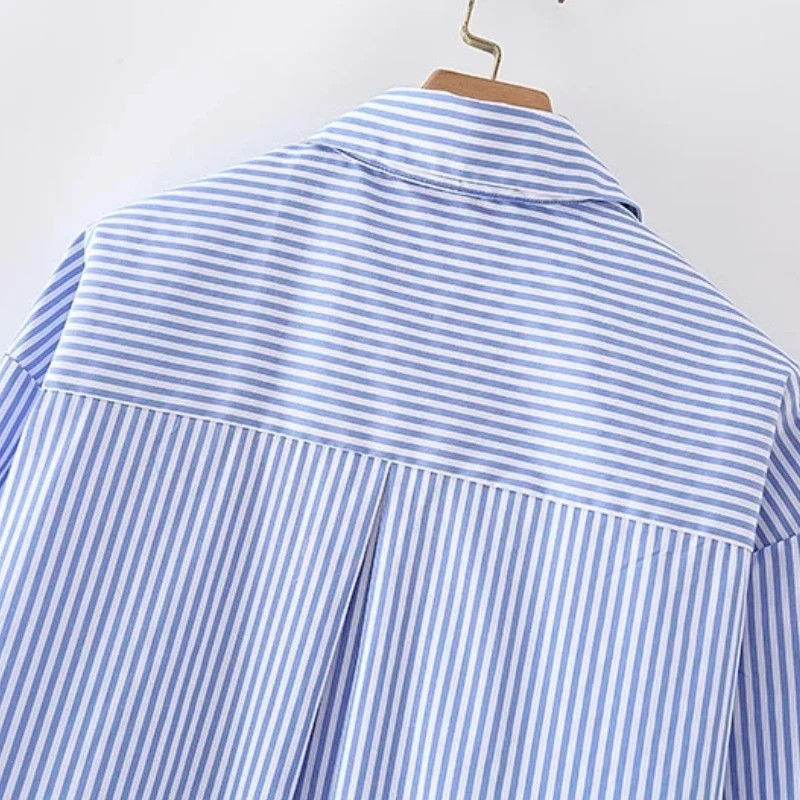 Summer Women Simple Striped Oversized Shirt Female Long Sleeve Blouse Casual Lady Loose Tops Blusas S9082
Summer Women Simple Striped Oversized Shirt Female Long Sleeve Blouse Casual Lady Loose Tops Blusas S9082