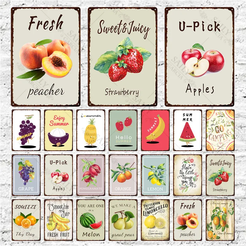 Fruit Metal Plates For Kitchen Apple Banana Vegetable Foods Metal Sign Tin Pub Bar Decor Mural Modern Home Decoration Wall Art
Fruit Metal Plates For Kitchen Apple Banana Vegetable Foods Metal Sign Tin Pub Bar Decor Mural Modern Home Decoration Wall Art