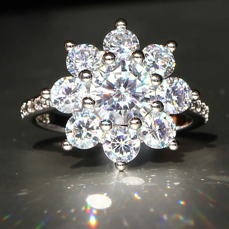 2 цвета оригинальный дизайн снежинка обещание кольцо Роскошная принцесса