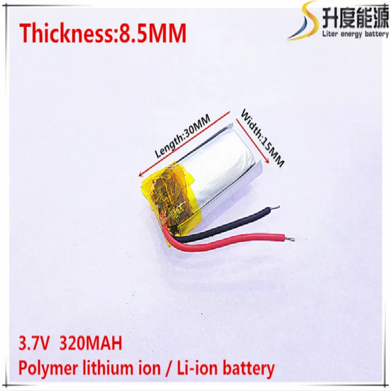 3.7V 320mAh 851530 Lithium Polymer Li-Po li ion Rechargeable Battery cells For Mp3 MP4 MP5 GPS mobile bluetooth
3.7V 320mAh 851530 Lithium Polymer Li-Po li ion Rechargeable Battery cells For Mp3 MP4 MP5 GPS mobile bluetooth