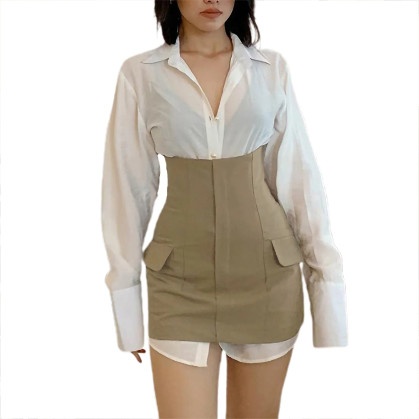 IMCUTE Casual OL Temperament Commuter High Waist Pocket Skirt Women's Business Slim A-line Skirt Spring Autumn Street Mini Skirt
IMCUTE Casual OL Temperament Commuter High Waist Pocket Skirt Women's Business Slim A-line Skirt Spring Autumn Street Mini Skirt