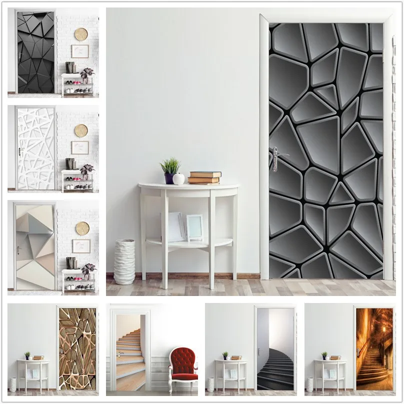 Corridor Simple Geometric Wallpaper On The Door Home Decor Door Stickers Self Stick Stairs Pattern Waterproof Renovation Poster
Corridor Simple Geometric Wallpaper On The Door Home Decor Door Stickers Self Stick Stairs Pattern Waterproof Renovation Poster