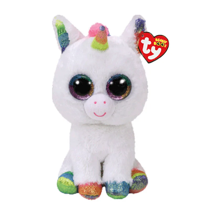 Ty Beanie Boos с большими глазами кошка мягкие животные лиса Сова единорог пингвин