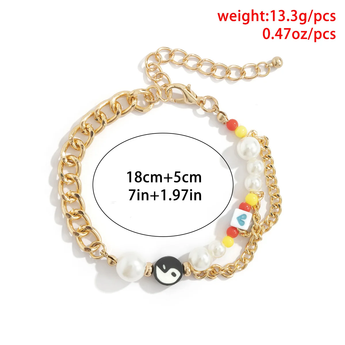 New Design Gold Color Yinyang Bracelets Tai Chi Alloy Charm Men Women Pearls Seed Beads Handmad Bracelet Jewelry Women Bangle
New Design Gold Color Yinyang Bracelets Tai Chi Alloy Charm Men Women Pearls Seed Beads Handmad Bracelet Jewelry Women Bangle