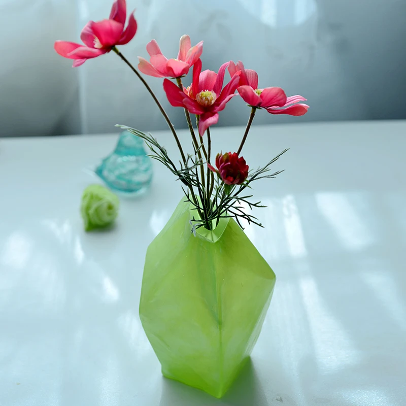 Цветная стеклянная ваза для свадебного декора домашний декор зеленые настольные