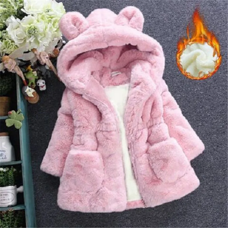Faux Fur Coat Girls Children Winter Warm Outerwear Hooded Long Sleeve Thicken Warm Coats for Kids Girls Clothes 2 4 6 8 Years
Faux Fur Coat Girls Children Winter Warm Outerwear Hooded Long Sleeve Thicken Warm Coats for Kids Girls Clothes 2 4 6 8 Years