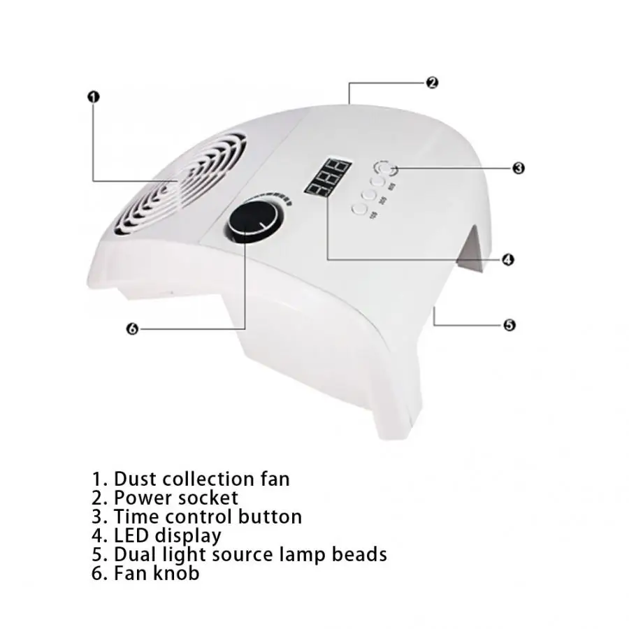 Nail Tools 48W High-Power Nail Art Vacuum Cleaner Nail Dust Suction Collector with Manicure Lamp 100-240V Nails Accessoires
Nail Tools 48W High-Power Nail Art Vacuum Cleaner Nail Dust Suction Collector with Manicure Lamp 100-240V Nails Accessoires