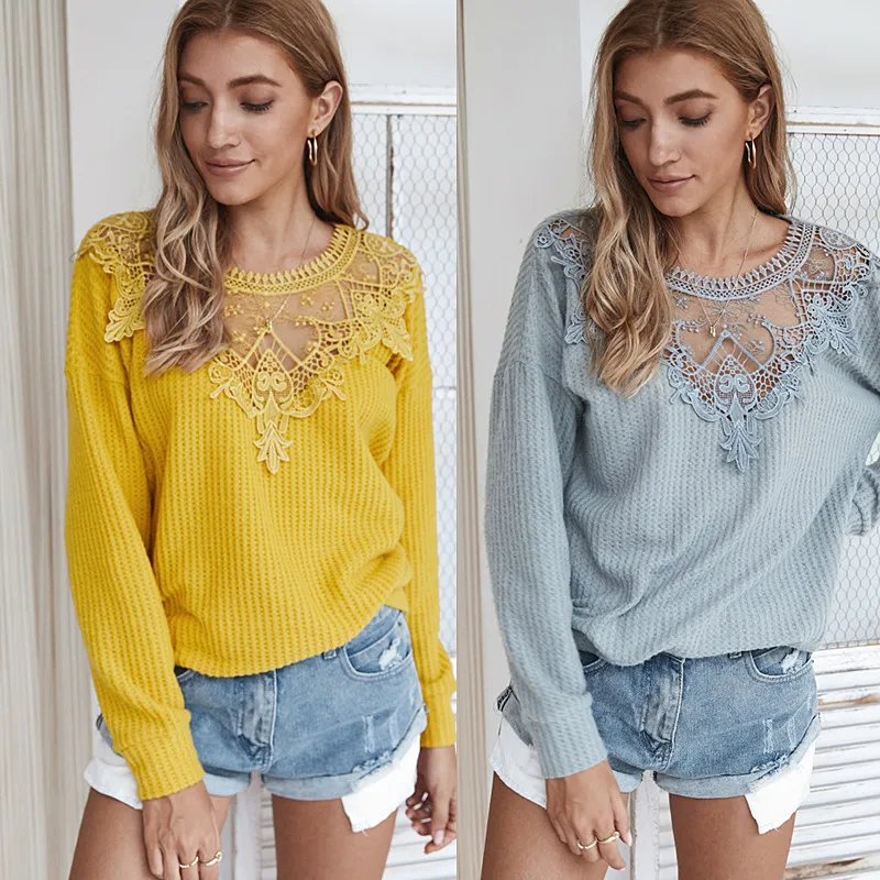 2020 New Autumn Winter Sweaters Women Hot Sale Embroidery Lace Hollow Long Sleeve Slim Knitted Sweater Female Tops Lady
2020 New Autumn Winter Sweaters Women Hot Sale Embroidery Lace Hollow Long Sleeve Slim Knitted Sweater Female Tops Lady