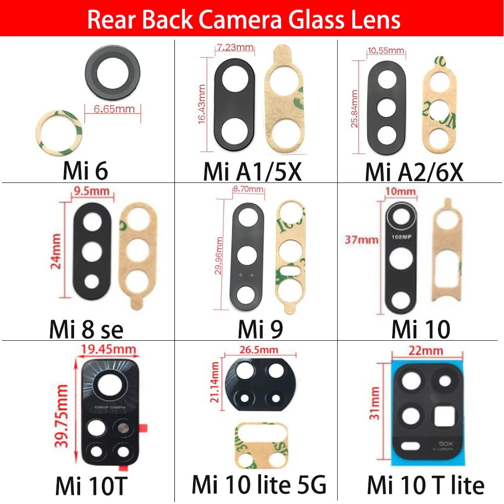 10pcs/lot, Rear Back Camera Glass Lens Cover For Xiaomi Mi 9 8 lite Se A1 5X A2 6X 6 5 5S Plus With Adhesive Sticker
10pcs/lot, Rear Back Camera Glass Lens Cover For Xiaomi Mi 9 8 lite Se A1 5X A2 6X 6 5 5S Plus With Adhesive Sticker