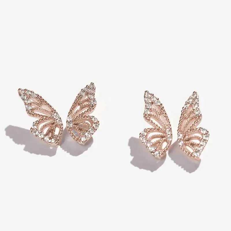 2020 Trend Gold Silver RoseGold Butterfly Wing Stud Earrings for Girls with Rhinestone Cute Small Crystal Jewelry for Women
2020 Trend Gold Silver RoseGold Butterfly Wing Stud Earrings for Girls with Rhinestone Cute Small Crystal Jewelry for Women