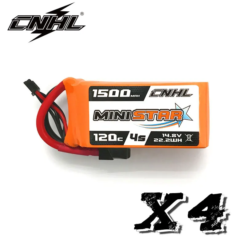 4 шт. CNHL MiniStar 1500 мА/ч 14 8 V 4S 120C Lipo Батарея для Vortex Никелированное покрытие Фристайл V1