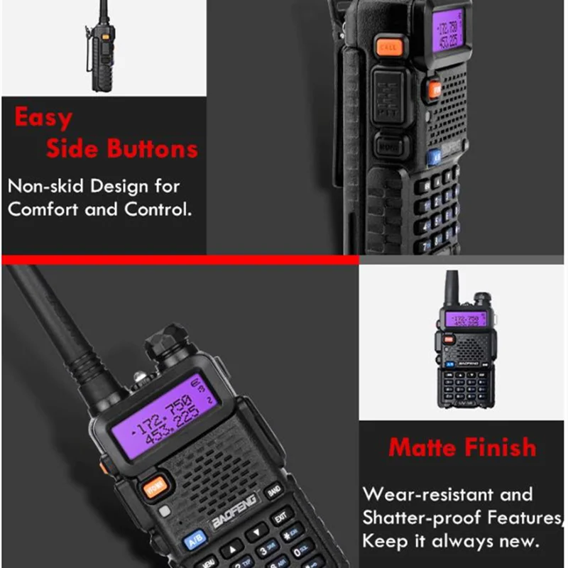 

BaoFeng Walkie Talkie UV 5R Two-way Radio Station UV-5R Talkie Walkie 5W 8W VHF UHF Radio Receiver UV 82 UV 9R Walkie-talkies