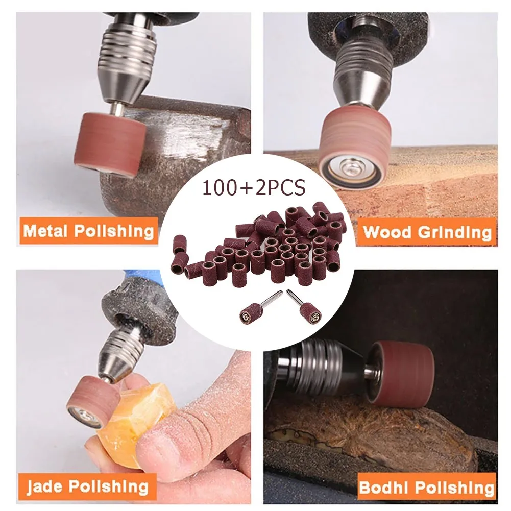 100pc 320 Grit Drum Sanding Bands Sleeves 2pc Mandrels Sandpaper Rotary Tool Polishing Grinding Machine Abrasive Accessories
100pc 320 Grit Drum Sanding Bands Sleeves 2pc Mandrels Sandpaper Rotary Tool Polishing Grinding Machine Abrasive Accessories