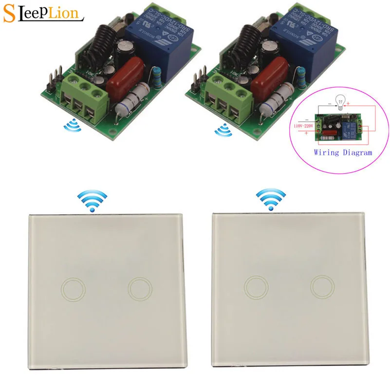 Sleeplion 220V Wireless Touch Wall Switch Remote Controllers 2 Receiver Light Fan Lamp LED Switch 110V-220V Universal Voltage
Sleeplion 220V Wireless Touch Wall Switch Remote Controllers 2 Receiver Light Fan Lamp LED Switch 110V-220V Universal Voltage