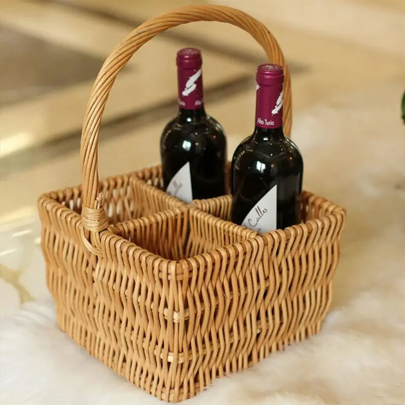 1pc Handmade Weaving Wicker Weaving Wine Storage Basket Multi-Functional Basket
1pc Handmade Weaving Wicker Weaving Wine Storage Basket Multi-Functional Basket