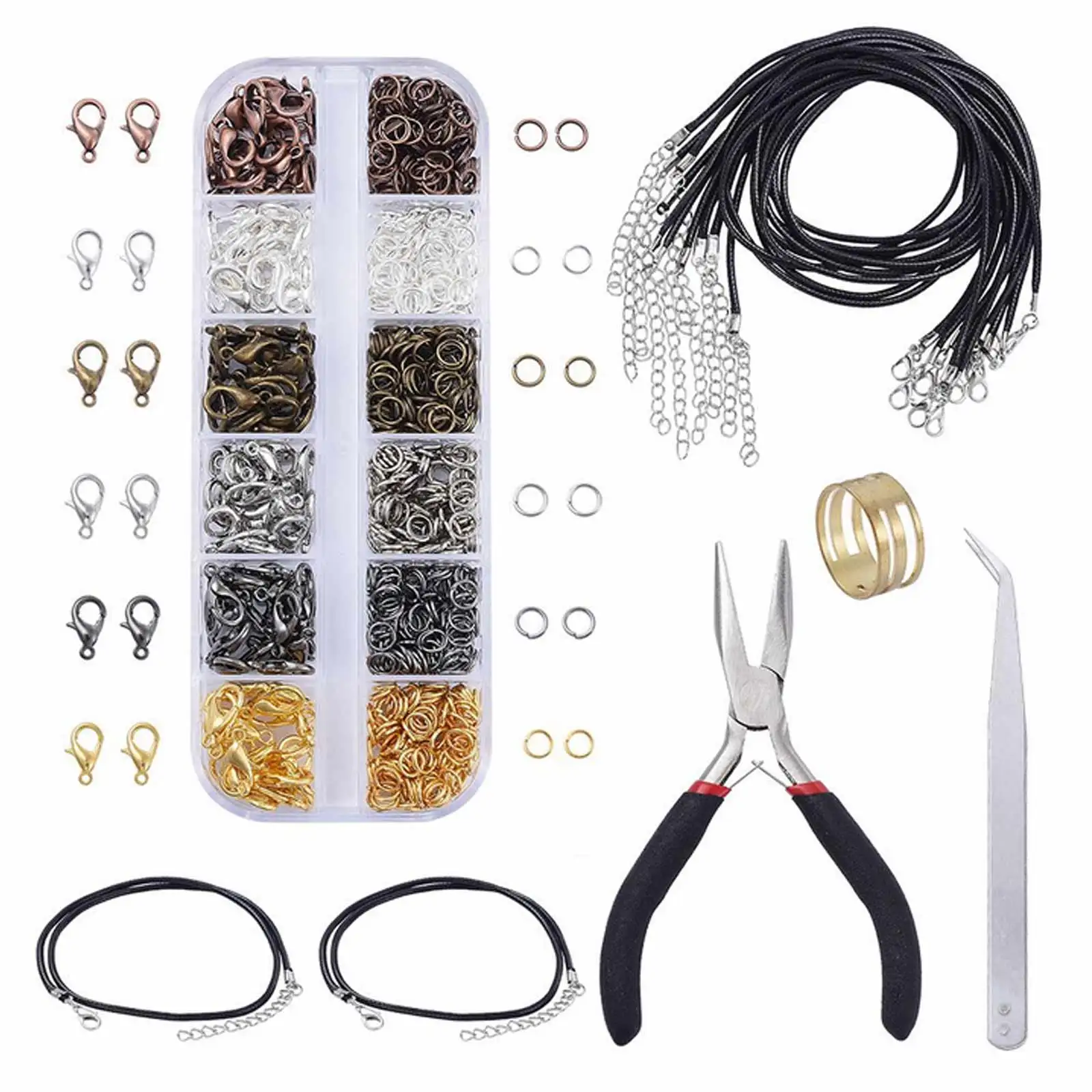 Jewelry Accessories Kit Metal Jump Rings Lobster Clasps Chain Tools Set For DIY Keychain Pendant Jewelry Making Handmade Crafts
Jewelry Accessories Kit Metal Jump Rings Lobster Clasps Chain Tools Set For DIY Keychain Pendant Jewelry Making Handmade Crafts