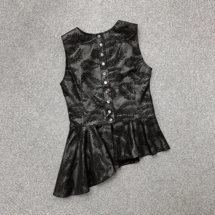 2021 Spring New Designer Women's High Quality Sheepskin Real leather Vests Chic women asymmetric Tank Tops C626
2021 Spring New Designer Women's High Quality Sheepskin Real leather Vests Chic women asymmetric Tank Tops C626