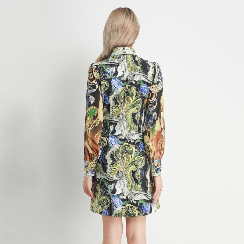 VERDEJULIAY Fashion Runway Summer Dress Women's Long Lantern Sleeve Vintage Floral Print Contrast Color Mini Elegant Dress
VERDEJULIAY Fashion Runway Summer Dress Women's Long Lantern Sleeve Vintage Floral Print Contrast Color Mini Elegant Dress