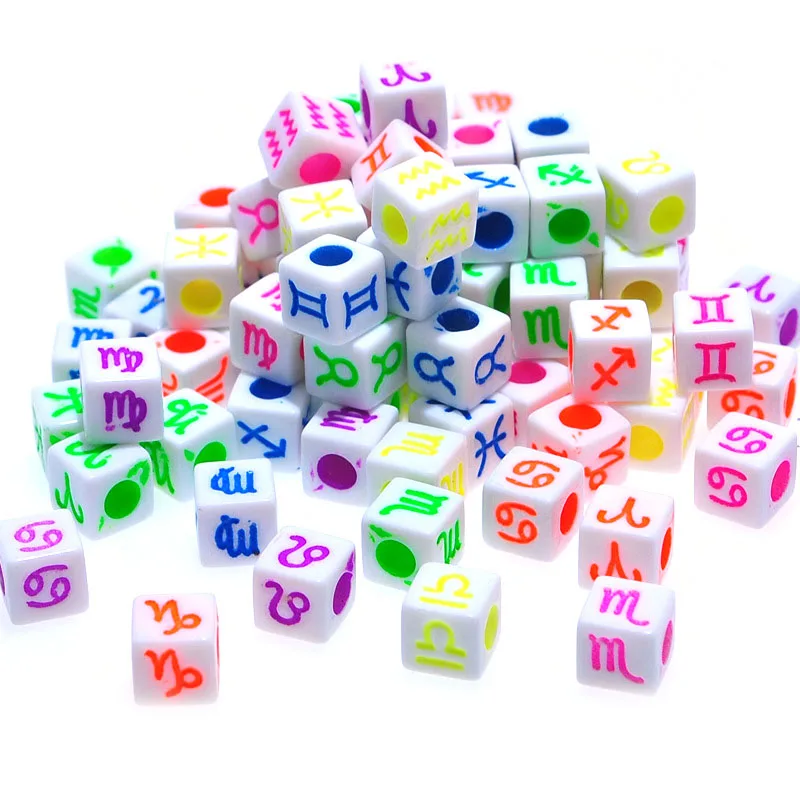50pcs Mixed Zodiac Constellation Sign Cube Beads Charms Spacer Loose Beads For Jewelry Making DIY Bracelet Necklace Accessories
50pcs Mixed Zodiac Constellation Sign Cube Beads Charms Spacer Loose Beads For Jewelry Making DIY Bracelet Necklace Accessories