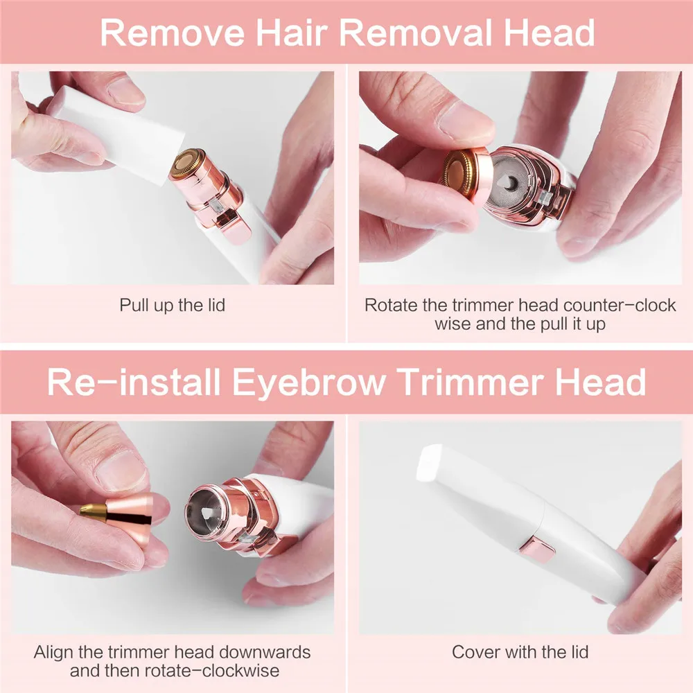 2 In 1 Electric eyebrow trimmer USB Rechargeable hair remover women shaver LED light lady Epilator Razor face Makeup Tool
2 In 1 Electric eyebrow trimmer USB Rechargeable hair remover women shaver LED light lady Epilator Razor face Makeup Tool