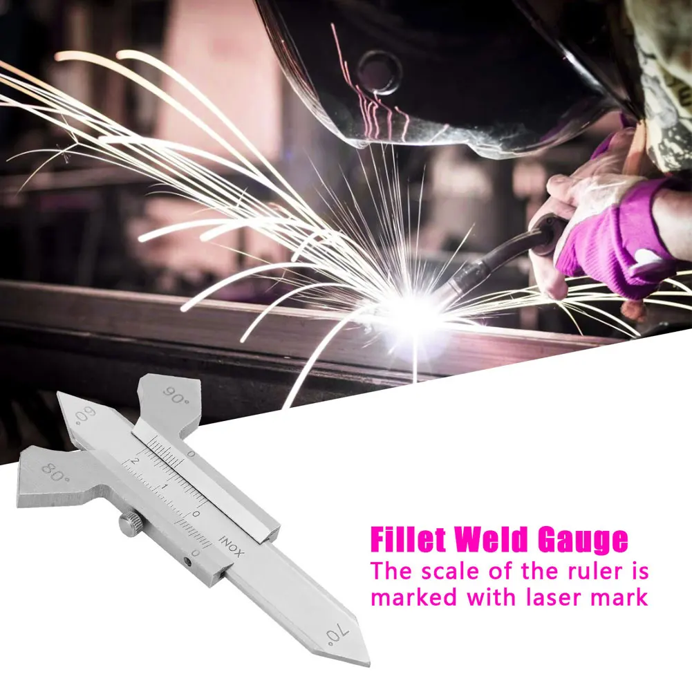 Durable 0-20mm Weld Gauge Welding Seam Gauge Weld Inspection Stainless Steel Gauge Caliper 60 70 80 90 Degree Angle Ruler
Durable 0-20mm Weld Gauge Welding Seam Gauge Weld Inspection Stainless Steel Gauge Caliper 60 70 80 90 Degree Angle Ruler