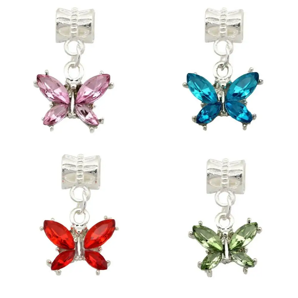 20pcs/Lot Silver Plated Fashion Butterfly Dangle Charms Inlay Crystal For European Bracelet Jewelry Findings DIY EE17
20pcs/Lot Silver Plated Fashion Butterfly Dangle Charms Inlay Crystal For European Bracelet Jewelry Findings DIY EE17