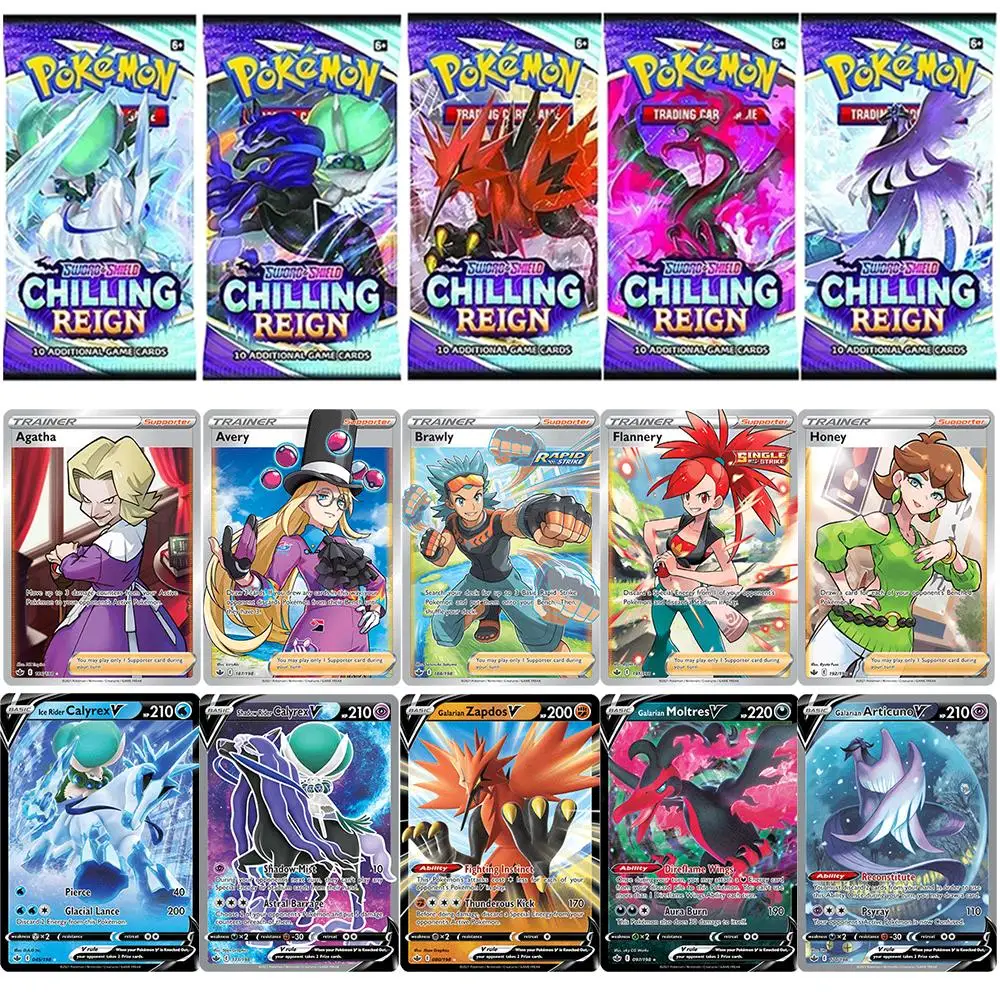 360Pcs Pokemon Cards Sword And Shield Evolving Skies Chilling Reign Booster Box Toys Spanish/English Version For Children
360Pcs Pokemon Cards Sword And Shield Evolving Skies Chilling Reign Booster Box Toys Spanish/English Version For Children