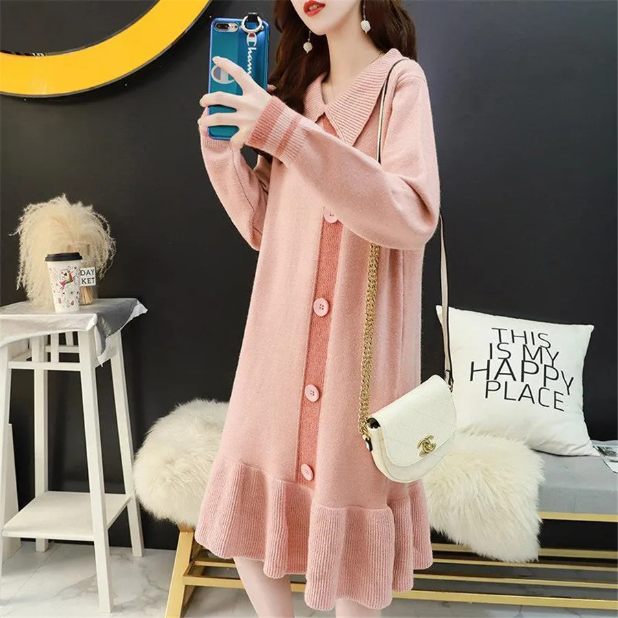 Sweater Dress Women Autumn Spring 2020 Long Sleeve Dress Casual Korean Style Female Knitted Dress S-XXL
Sweater Dress Women Autumn Spring 2020 Long Sleeve Dress Casual Korean Style Female Knitted Dress S-XXL