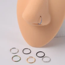 CHUANCI 4pcs/Lot Twist Nose ring hoop Stainless thin nose piercing for women men 20G Huggie tragus Earring piercing body jewelry