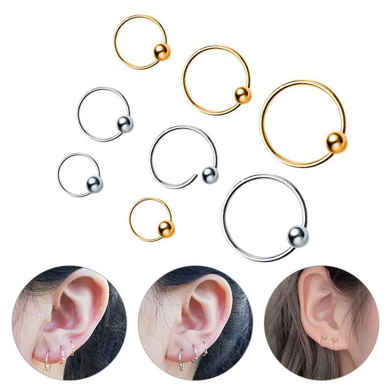 1PCS Fashion Hoop Earrings Black Stainless Steel Ball Circle Bead Ring Ear Helix Nose Cartilage Piercing
1PCS Fashion Hoop Earrings Black Stainless Steel Ball Circle Bead Ring Ear Helix Nose Cartilage Piercing