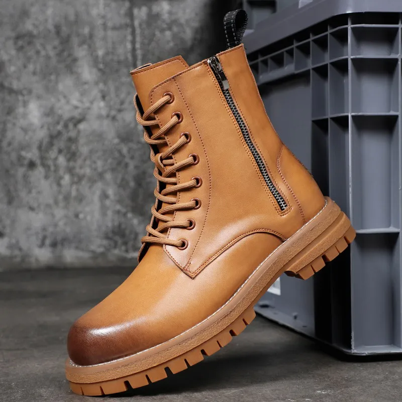 British Designer Mens Brown Motorcycle Boots Round Toe Side Zip Casual Shoes Younger Trending Short Ankle Botas White ERRFC
British Designer Mens Brown Motorcycle Boots Round Toe Side Zip Casual Shoes Younger Trending Short Ankle Botas White ERRFC