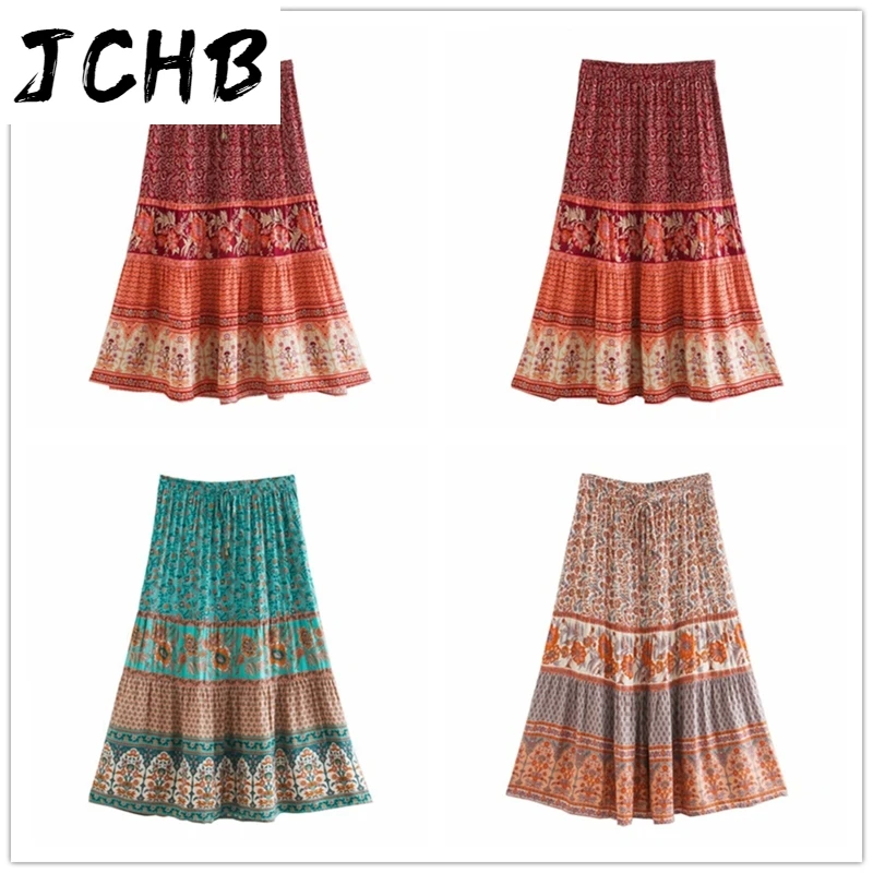 SHZQJCHB Boho Pleated Skirt Summer Spring Casual Beach Long Skirts Women High Waist Loose Floral Print Skirt Bottoms Ropa Mujer 
SHZQJCHB Boho Pleated Skirt Summer Spring Casual Beach Long Skirts Women High Waist Loose Floral Print Skirt Bottoms Ropa Mujer