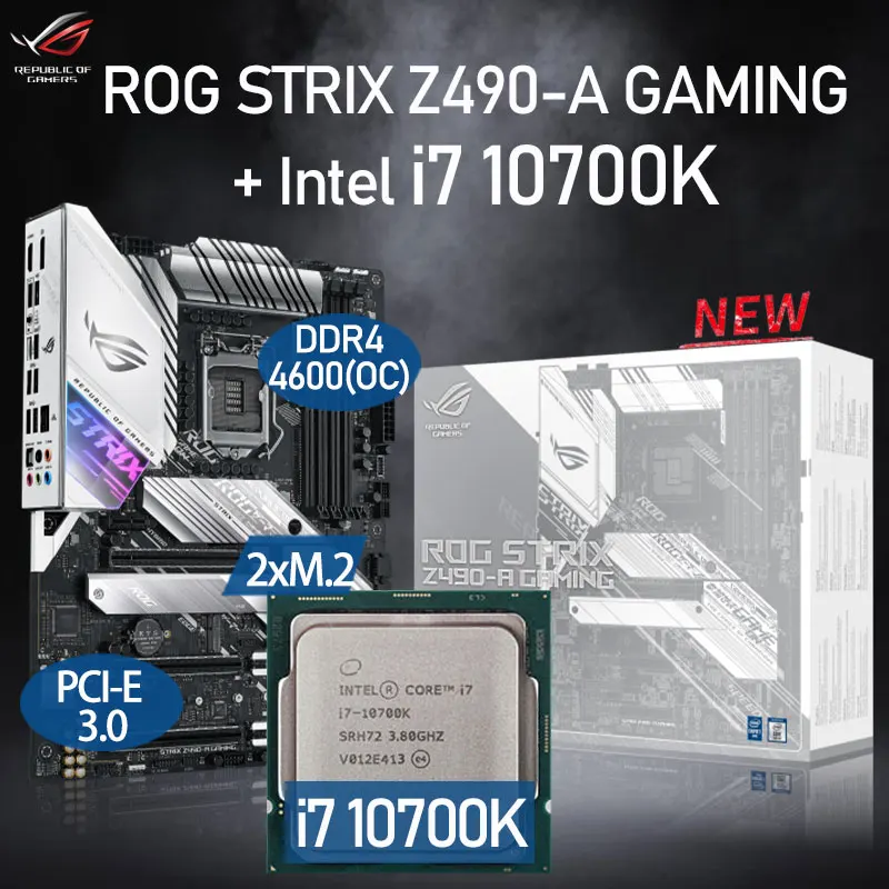 LGA 1200 Asus ROG STRIX Z490-A GAMING Motherboard Set + Intel Core i7 10700K Combo DDR4 128GB PCI-E 3.0 M.2 Intel Z490 Placa-Mãe
LGA 1200 Asus ROG STRIX Z490-A GAMING Motherboard Set + Intel Core i7 10700K Combo DDR4 128GB PCI-E 3.0 M.2 Intel Z490 Placa-Mãe