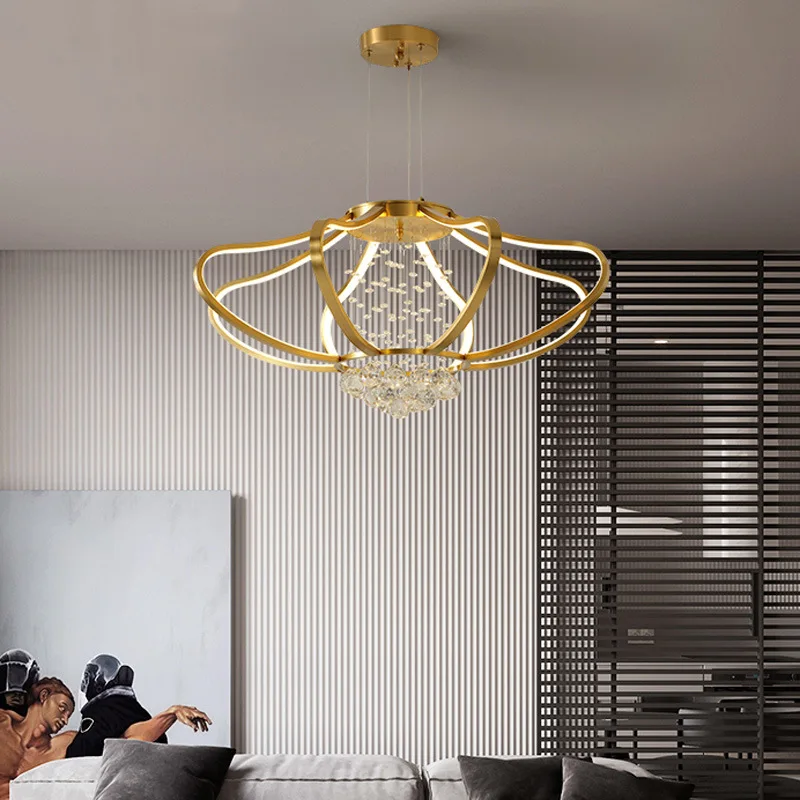 Modern and simple copper Pendant Light living room lamp crystal atmospheric chandelier home Nordic restaurant bar Ceiling
Modern and simple copper Pendant Light living room lamp crystal atmospheric chandelier home Nordic restaurant bar Ceiling