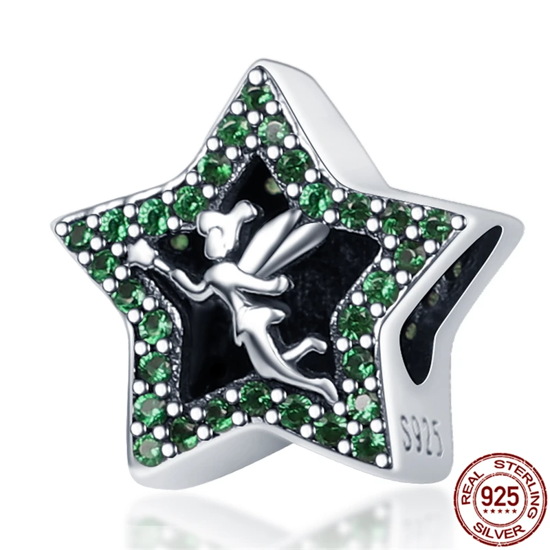 Genuine 925 Sterling Silver Green Zircon Five-Pointed Star Beads Fit Original 3mm Bracelet&Bangle Fashion DIY Jewelry For Women 
Genuine 925 Sterling Silver Green Zircon Five-Pointed Star Beads Fit Original 3mm Bracelet&Bangle Fashion DIY Jewelry For Women