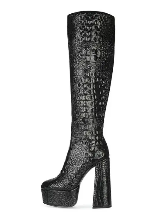 Autumn Winter Newest Real Leather Thick Platform Knee High Boots Women Chunky Heeled Long Boots Big Size 45
Autumn Winter Newest Real Leather Thick Platform Knee High Boots Women Chunky Heeled Long Boots Big Size 45