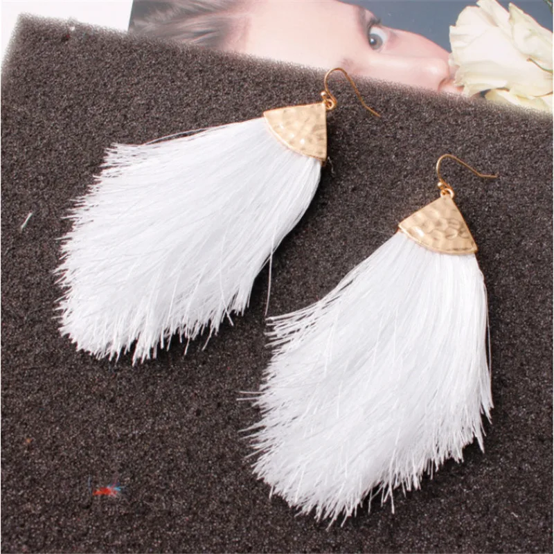 

2020 vintage Ethnic Bohemia Long Rope Fringe Cotton Earrings Trendy Sector Earrings for Women Fashion Jewelry