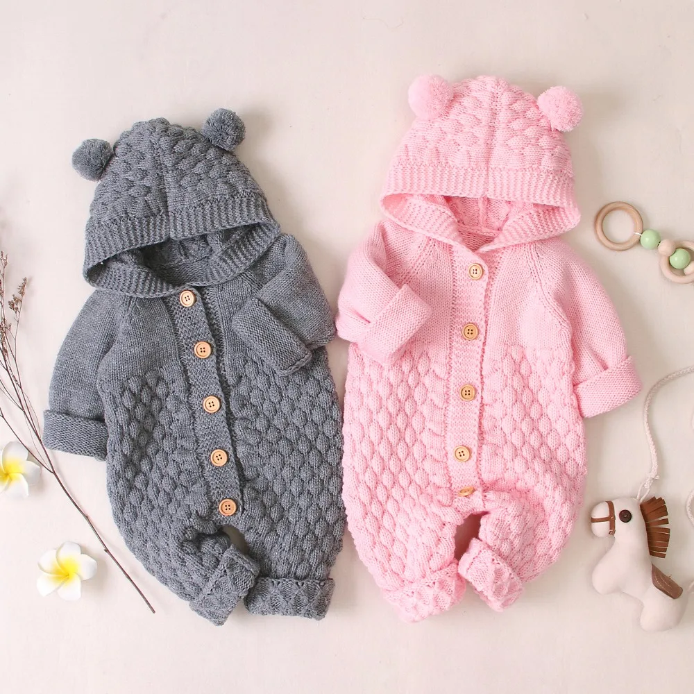 Autumn Winter Newborn Baby Boys Girls Bear Ear Knit Romper Hooded Sweater Jumpsuit Outfit 2020
Autumn Winter Newborn Baby Boys Girls Bear Ear Knit Romper Hooded Sweater Jumpsuit Outfit 2020